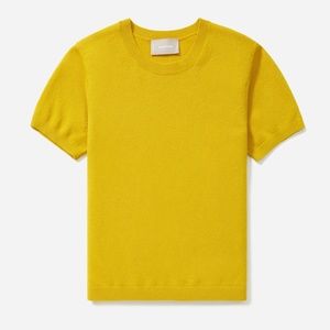 Everlane cashmere sweater tee (size S, chartreuse/yellow, EUC)